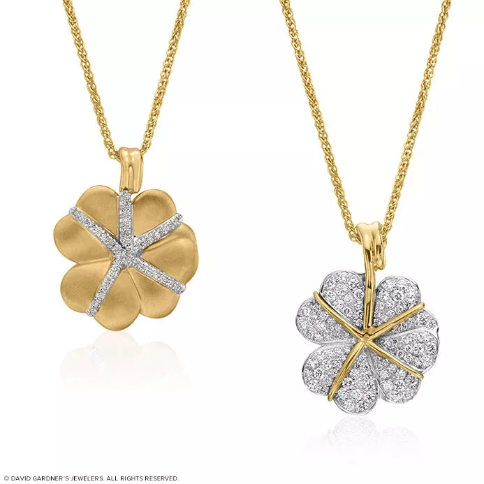 Gold clover pendants