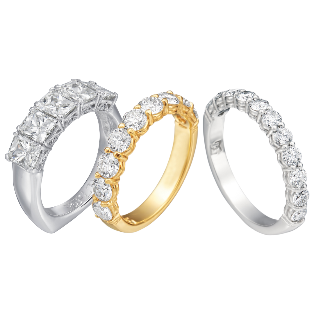 Radiant and Round Diamond Bands