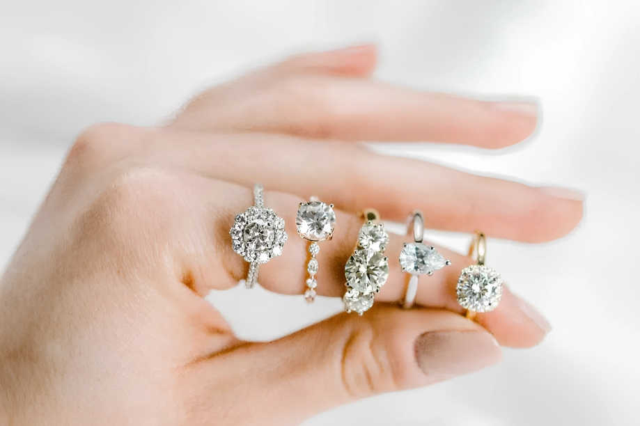 Woman Holding Engagement Collection, DG Jewelers, College Stating Texas