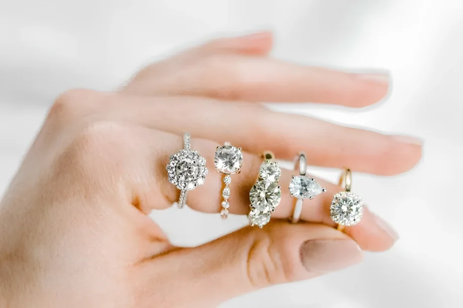 Woman Holding Engagement Collection, DG Jewelers, College Stating Texas