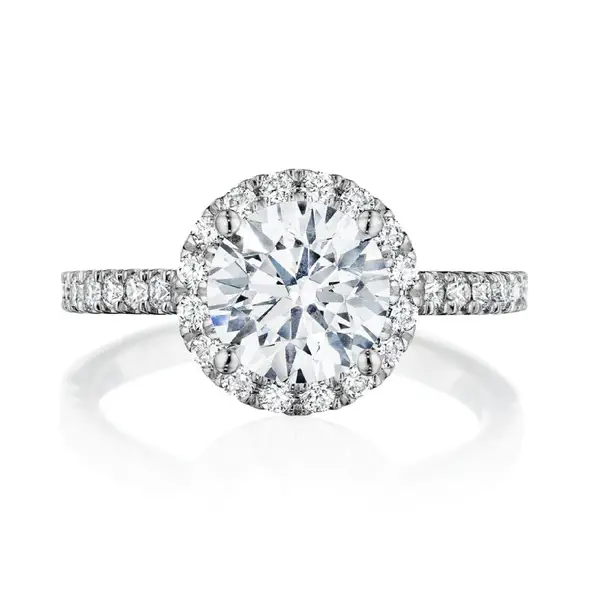Halo engagement ring - round white gold