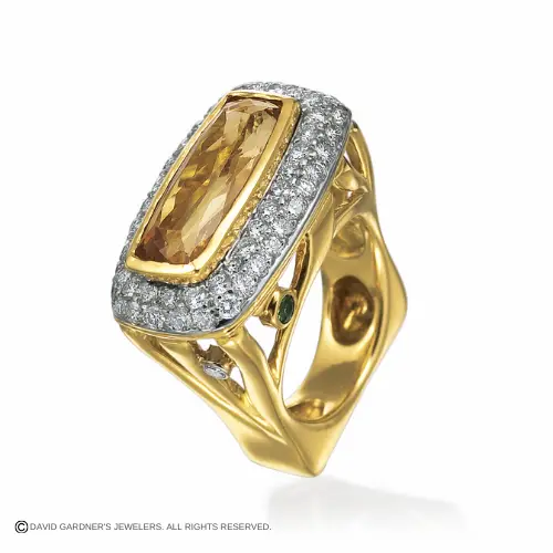 Imperial Topaz ring in yellow gold