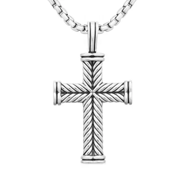 David Yurman Men's Chevron Cross Pendant in Sterling Silver