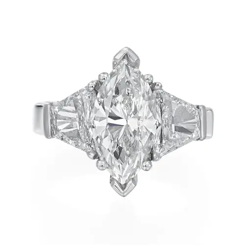 White Gold Marquise cut Diamond Ring Custom Design by David Gardner's