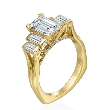 Yellow Gold Diamond Ring with bezel setting Custom Design by David Gardner's