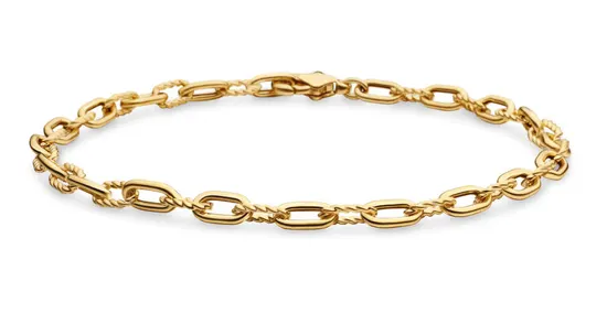 DY Madison® Chain Bracelet in 18K Yellow Gold, 3mm by David Yurman at David Gardner's