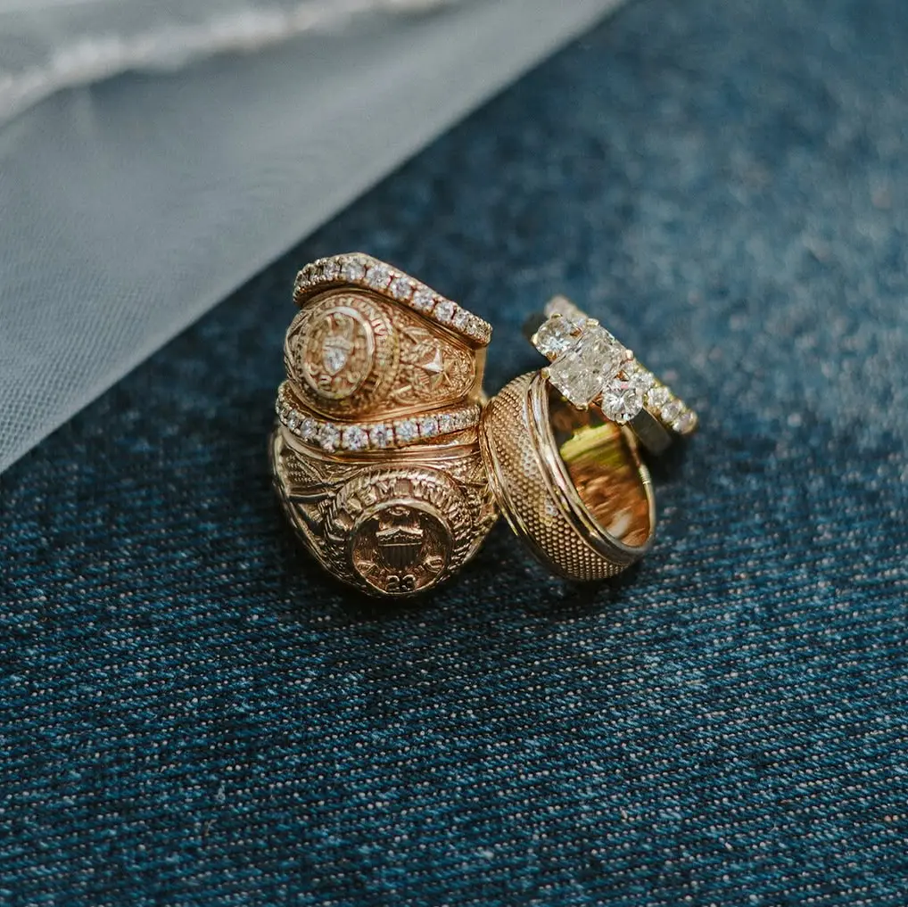 d RW Fine RingWrap alongside wedding rings and bands