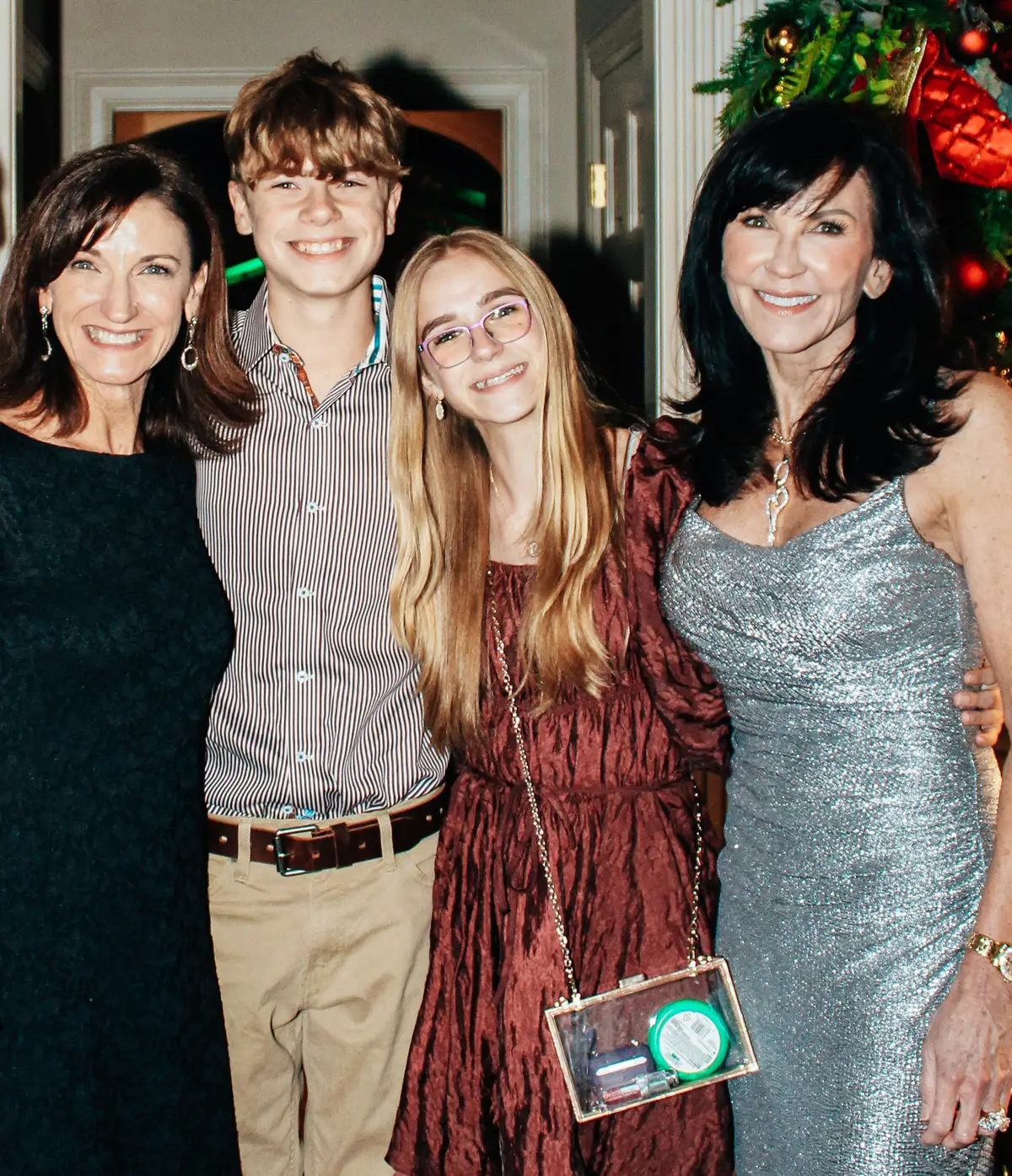 Julia Gardner smiling with her family