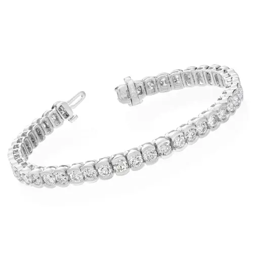 Semi-Bezel Tennis Bracelet
