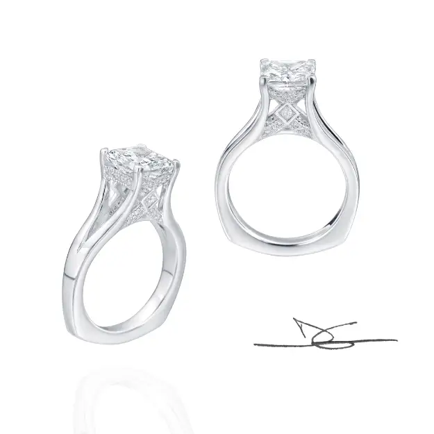 Halo engagement ring