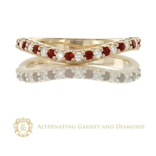 Diamond and garnet gold RingWrap 